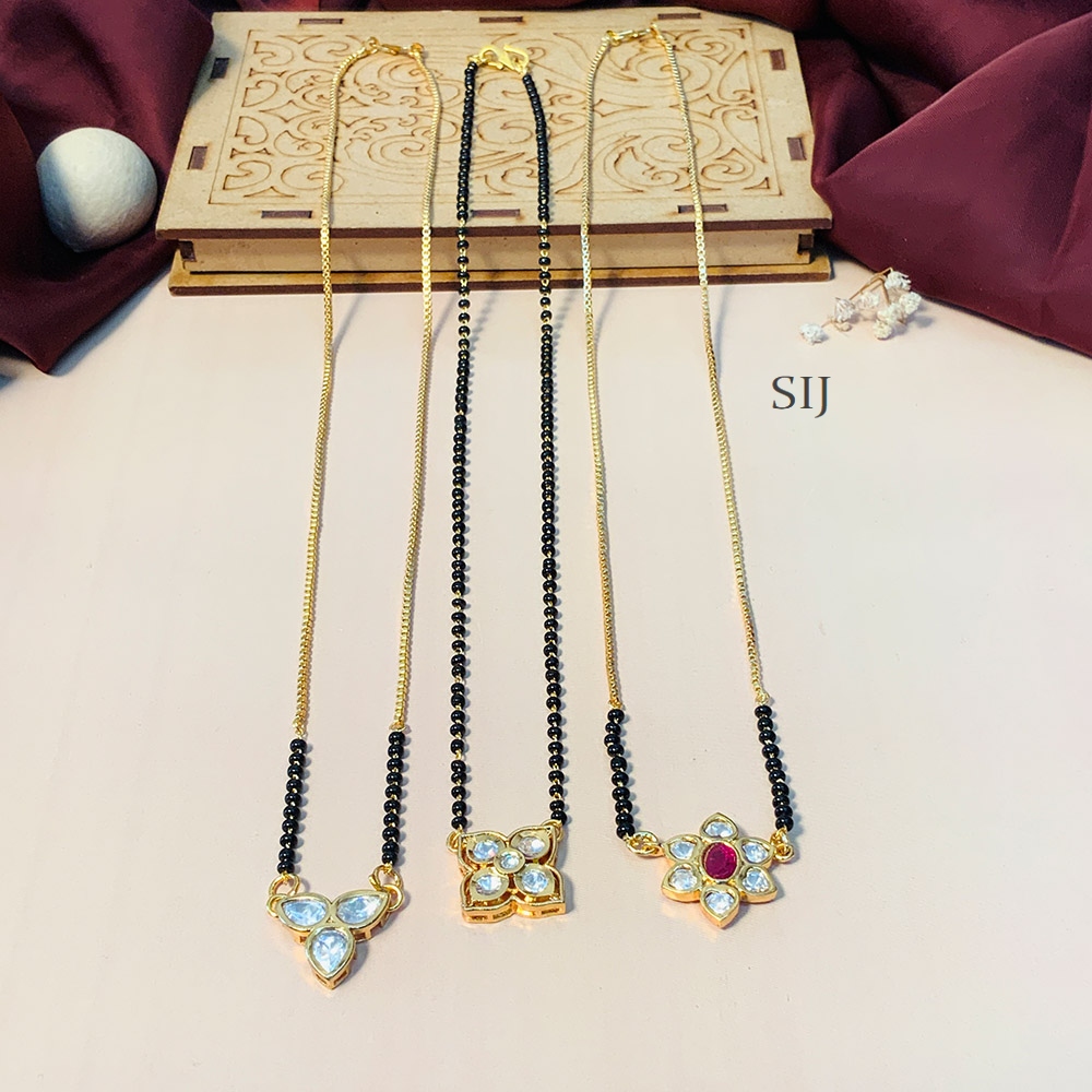 Traditional Gold and Diamond Mangalsutra Combo-3
