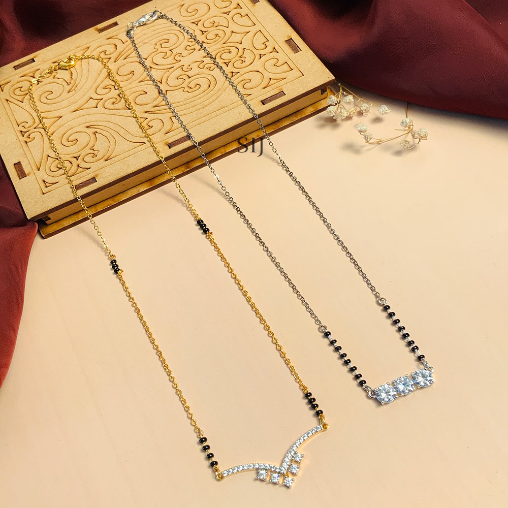 Trendy Gold Plated and Silver Plated Mangalsutra Combo-3