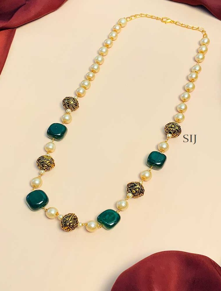 Trendy Mala with Green Stones