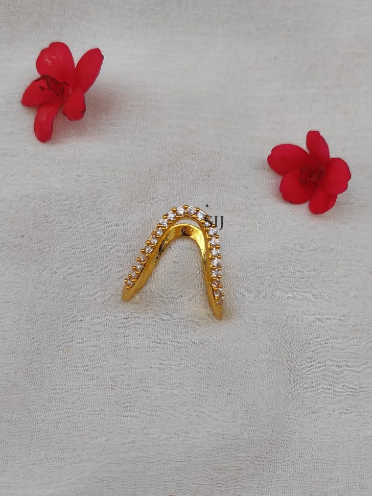 Trendy Single Line U Shaped Vanki Ring with AD Stones