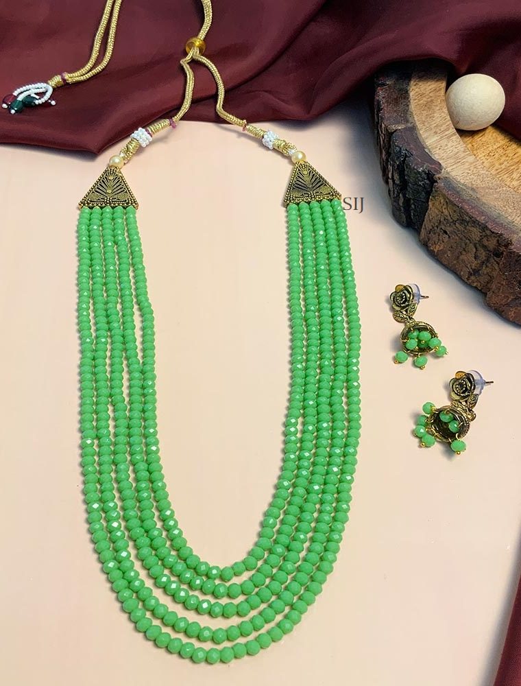 Unique Multi Layers Light Green Beads Mala