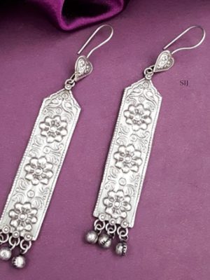 Oxidized Dangler Earrings with Stylish Rectangle Hook