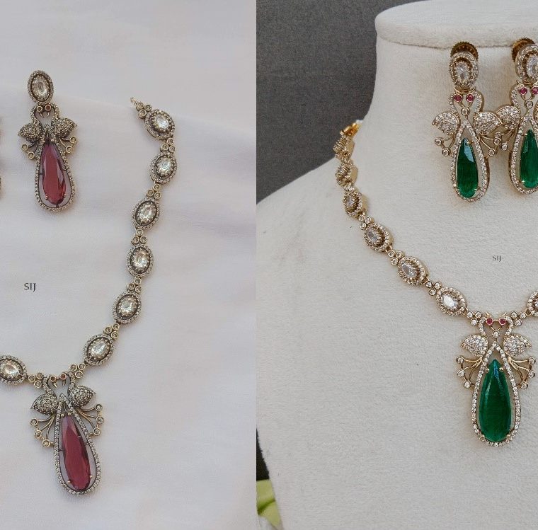 Beautiful Single Layer Massonite Victorian Ruby Necklace