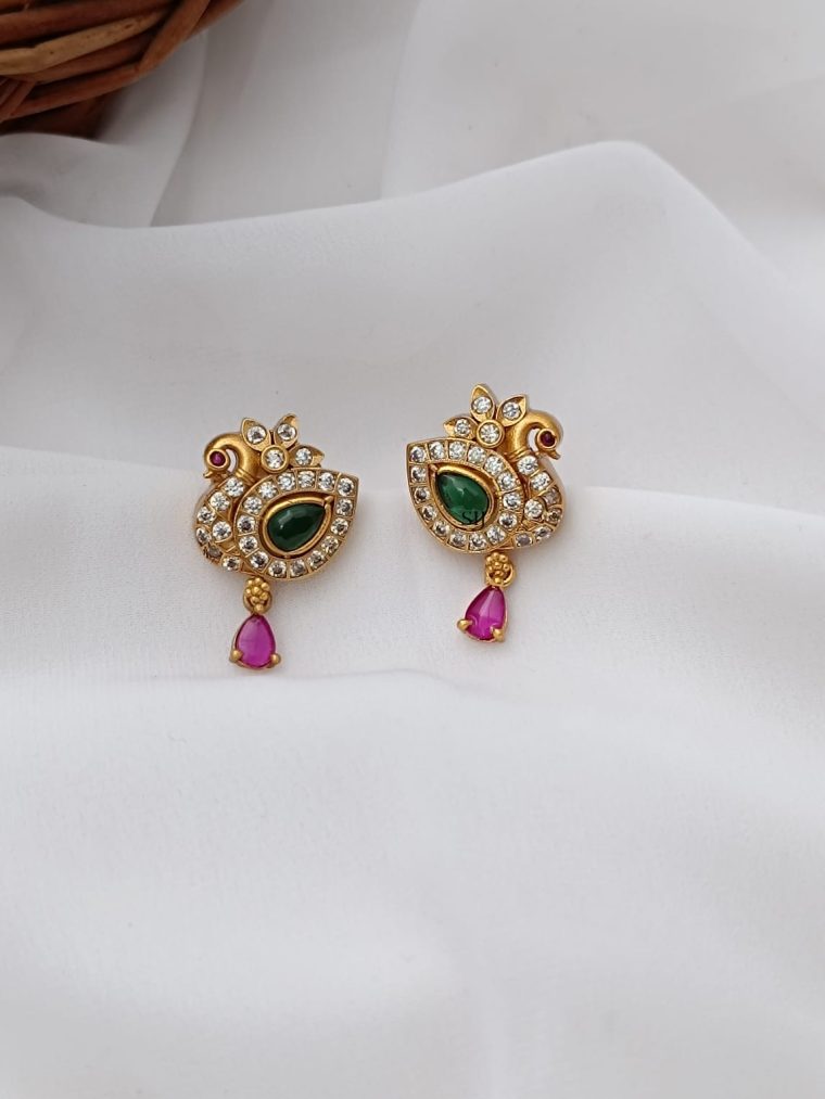 Alluring Multi Stones Peacock Earrings