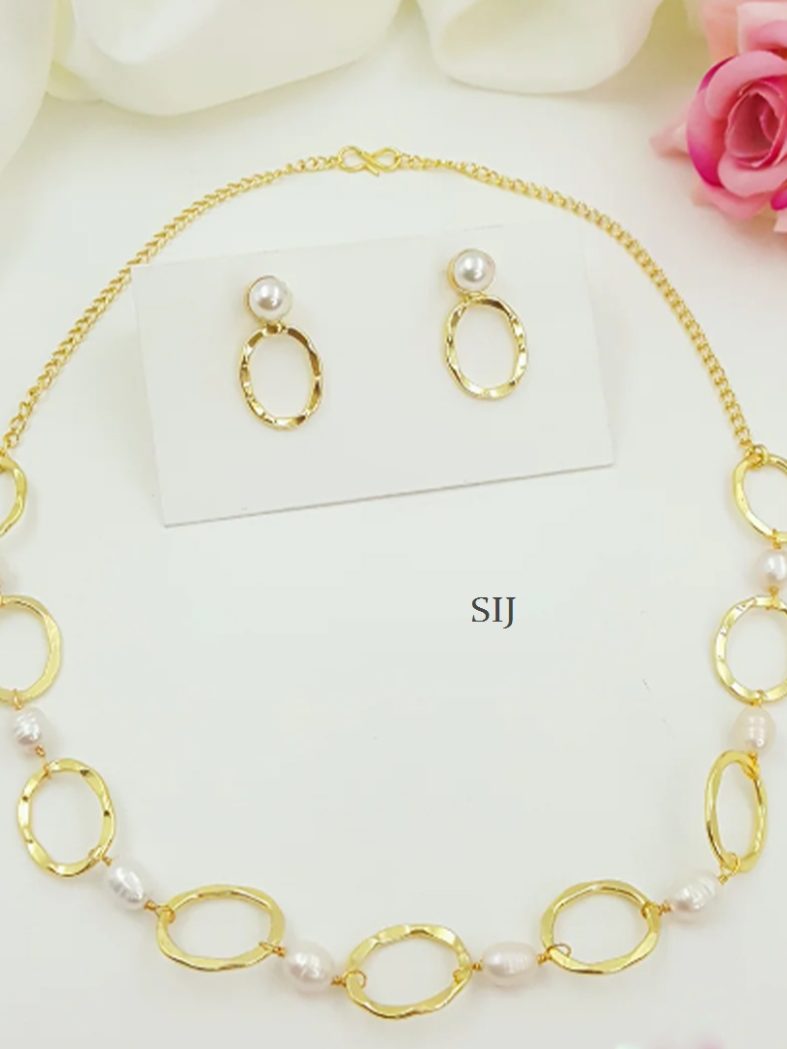 Artificial Circles Chain MOP Necklace