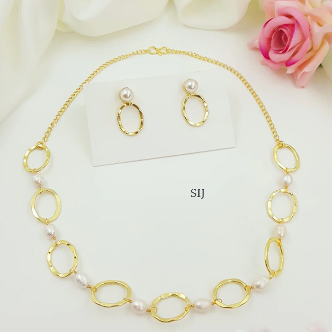 Artificial Circles Chain MOP Necklace