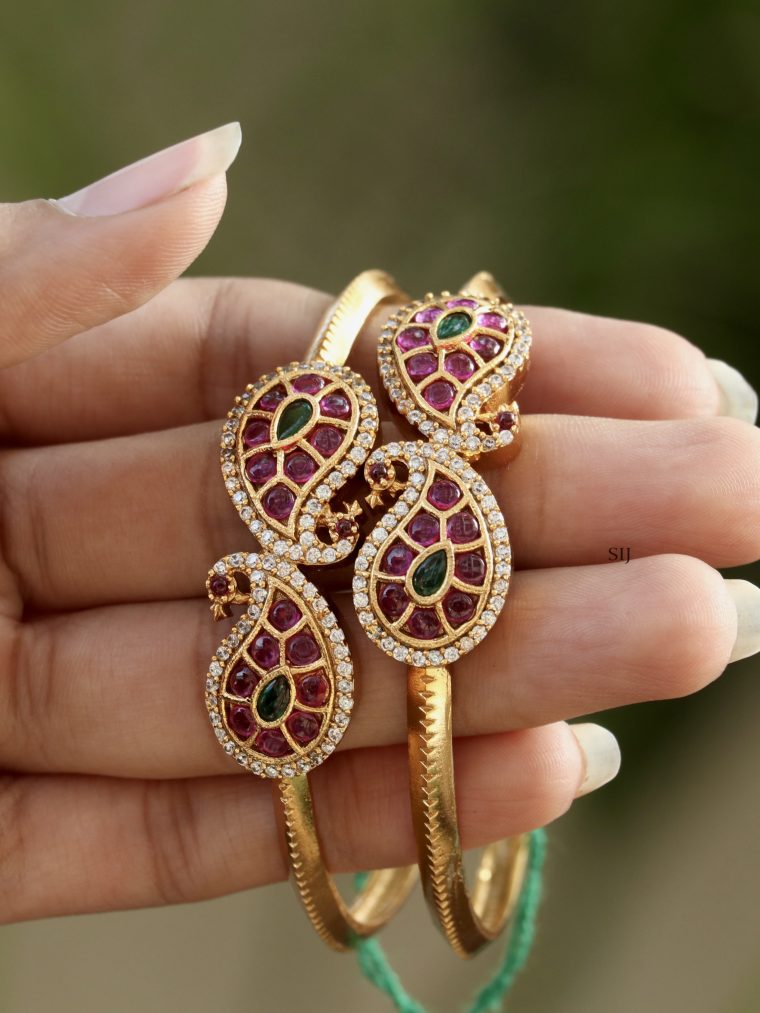 Unique Mahika Peacock Design Kada Bangles