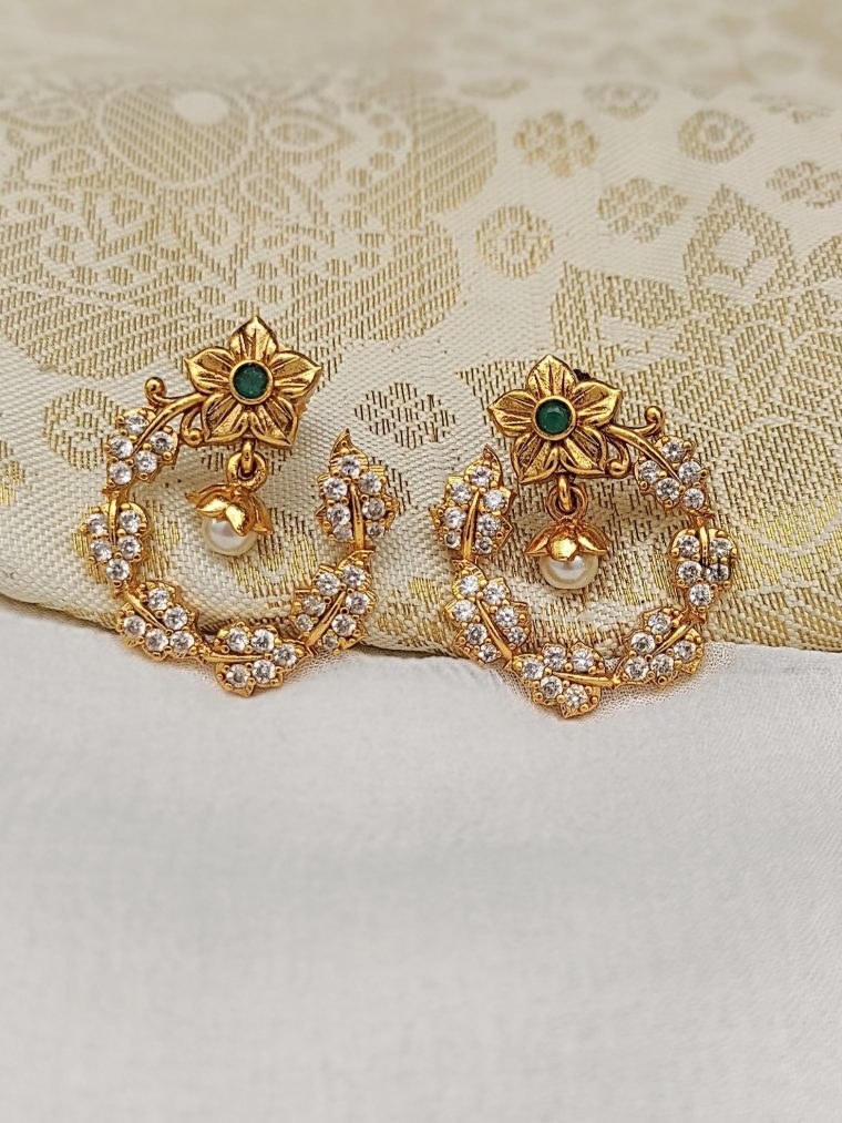 Stunning Flower Chandbali Earrings