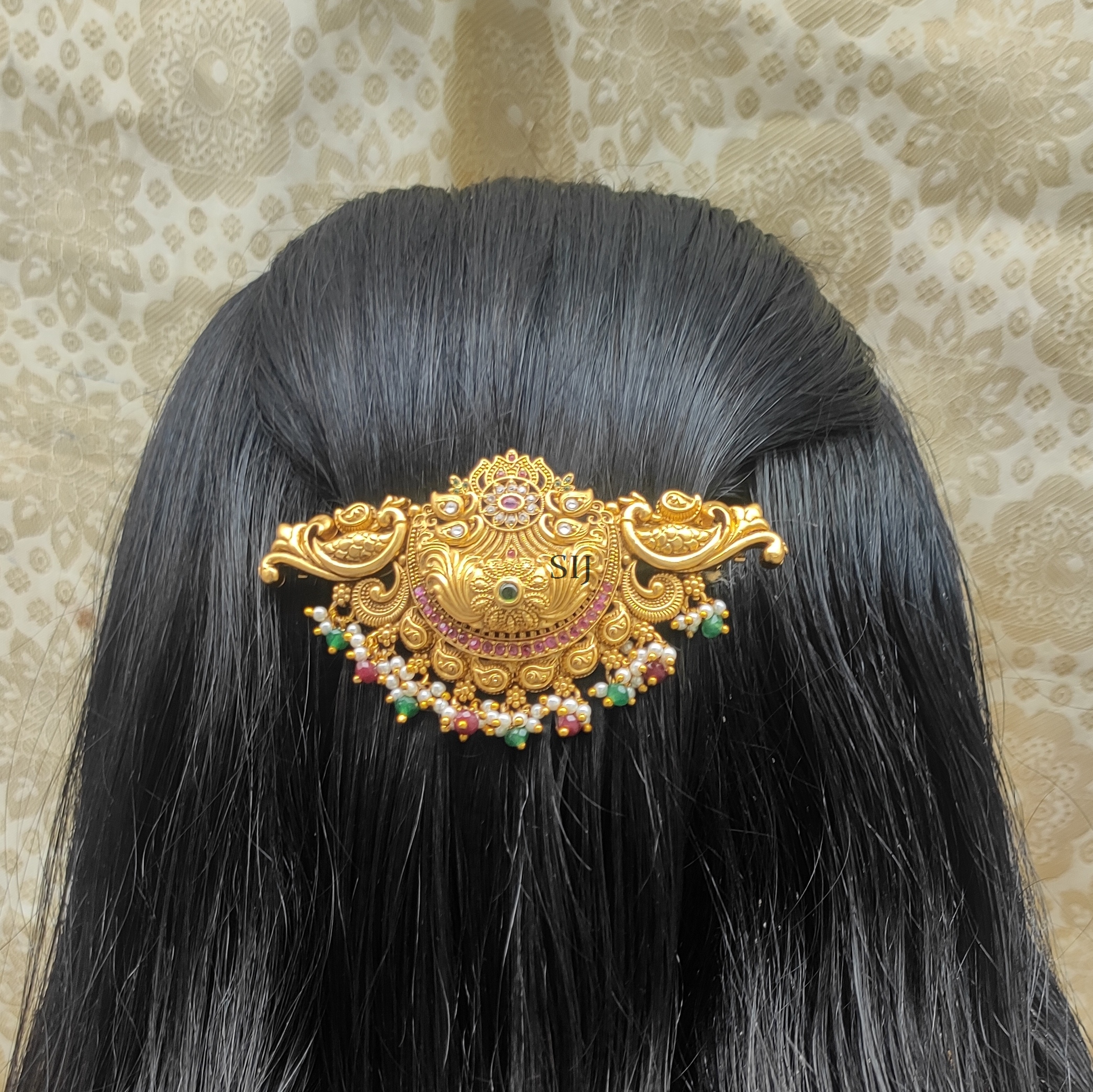 Imitation Hair Clip With Beaded Hanging