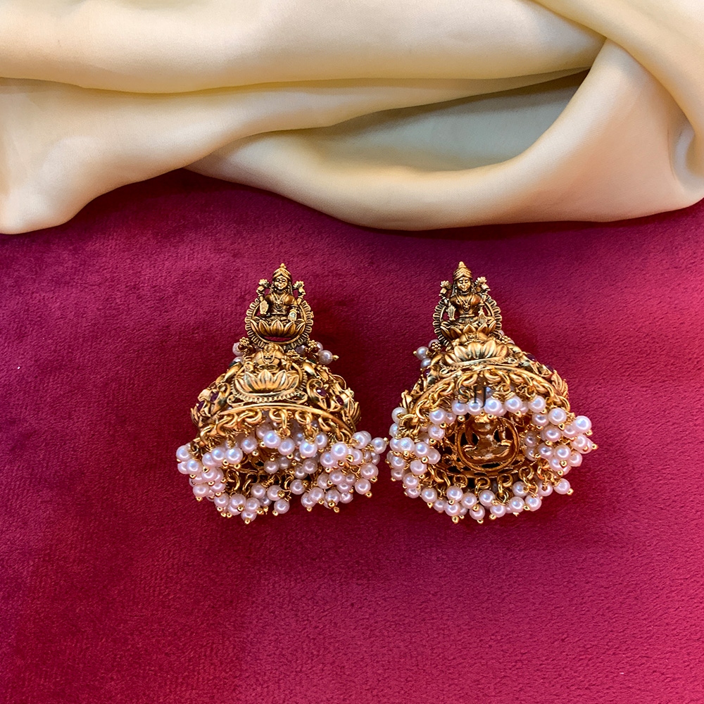 Gorgeous Lakshmi Jhumkas with Pearls