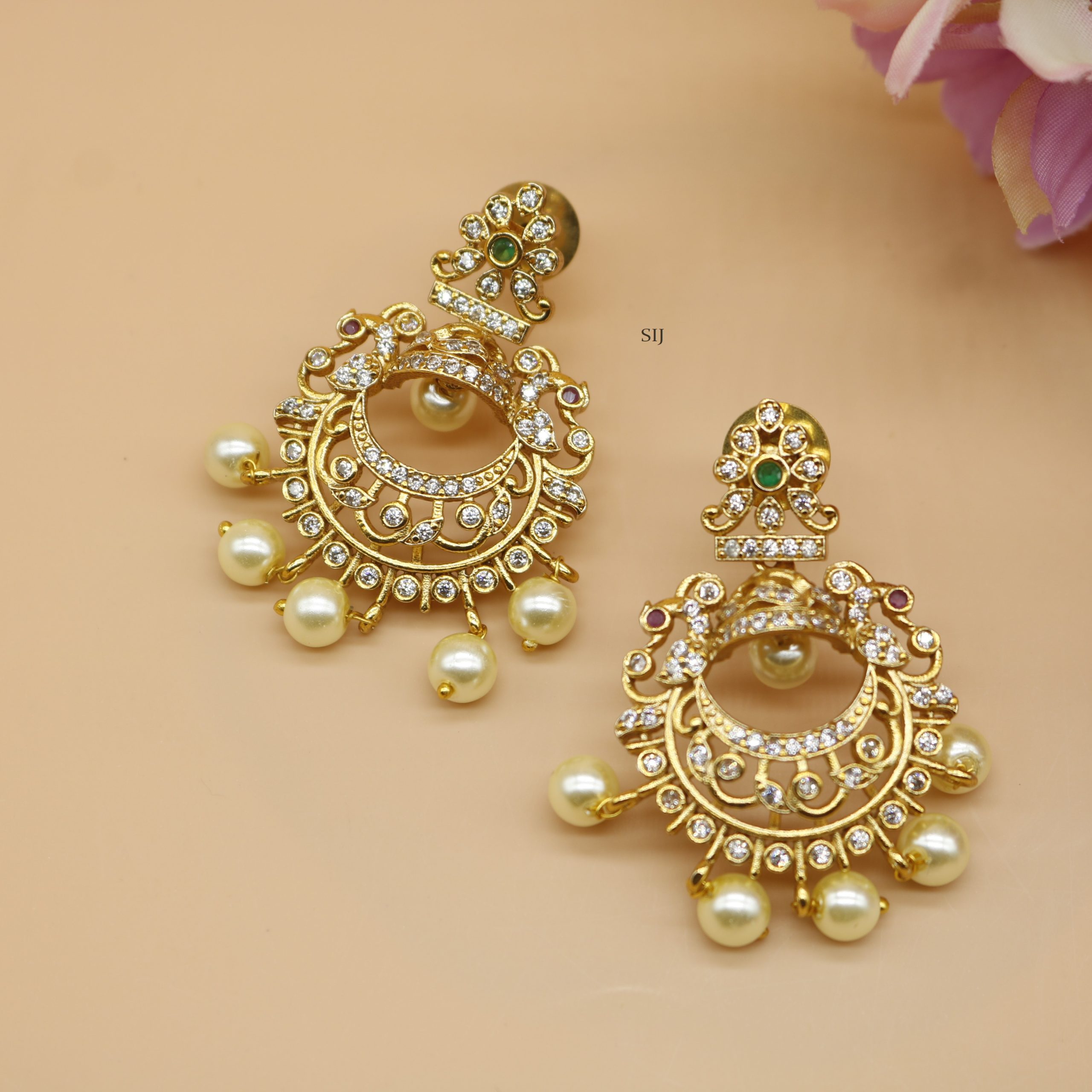 Gorgeous Chand Bali Pearls Earrings