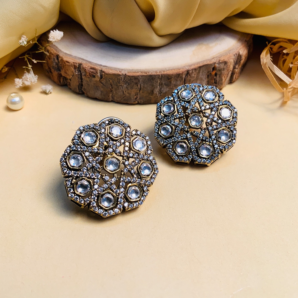 Marvelous Victorian Silver Plated American Diamond Studs