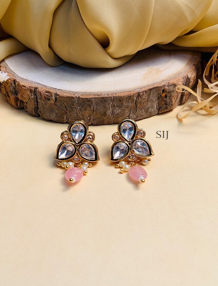 Trendy Gold Plated Polki Studs Earrings