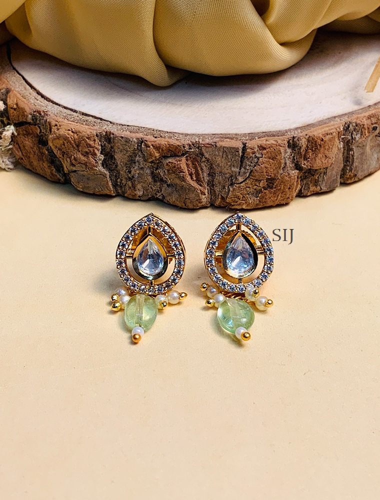 Twinklilng Gold Plated Polki Studs Earrings