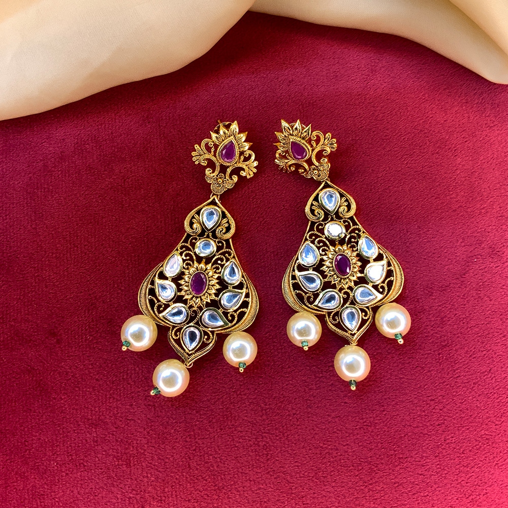 Stunning Matt Gold Plated Antique Earrings