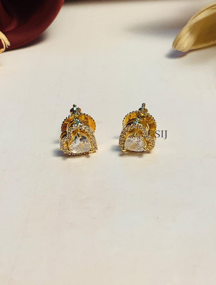 Gorgeous Gold Plated American Diamond Studs