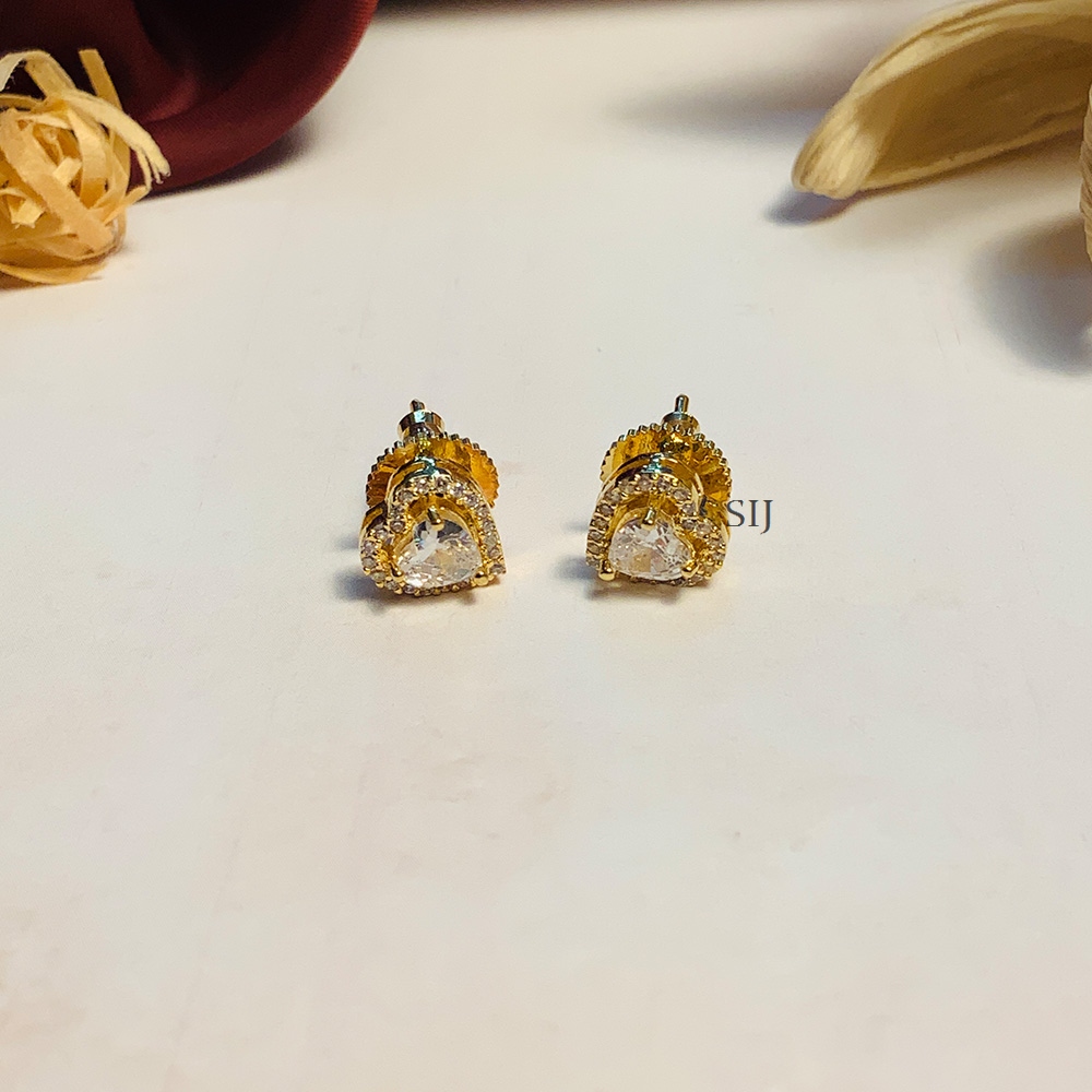 Gorgeous Gold Plated American Diamond Studs