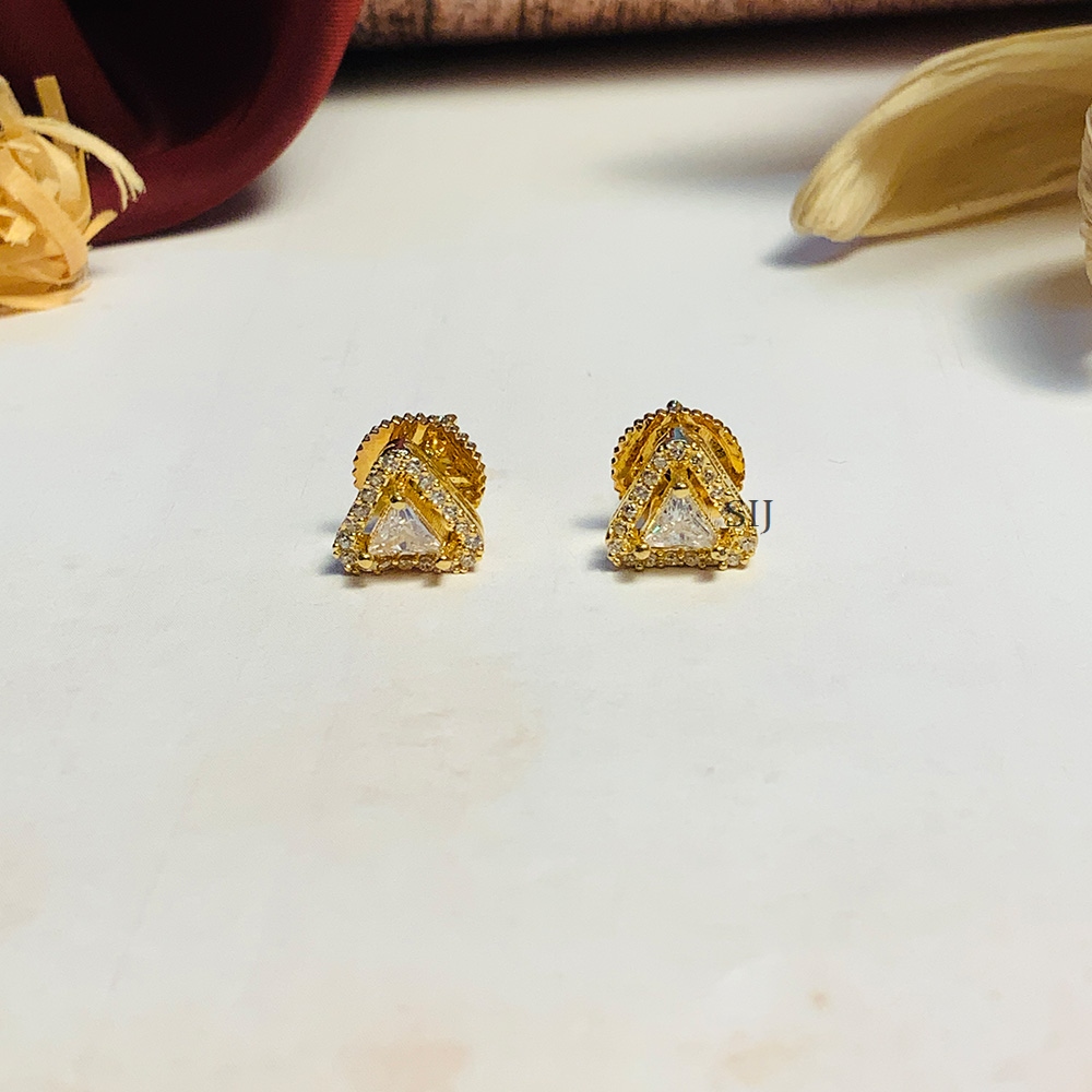 Trendy Gold Plated American Diamond Studs