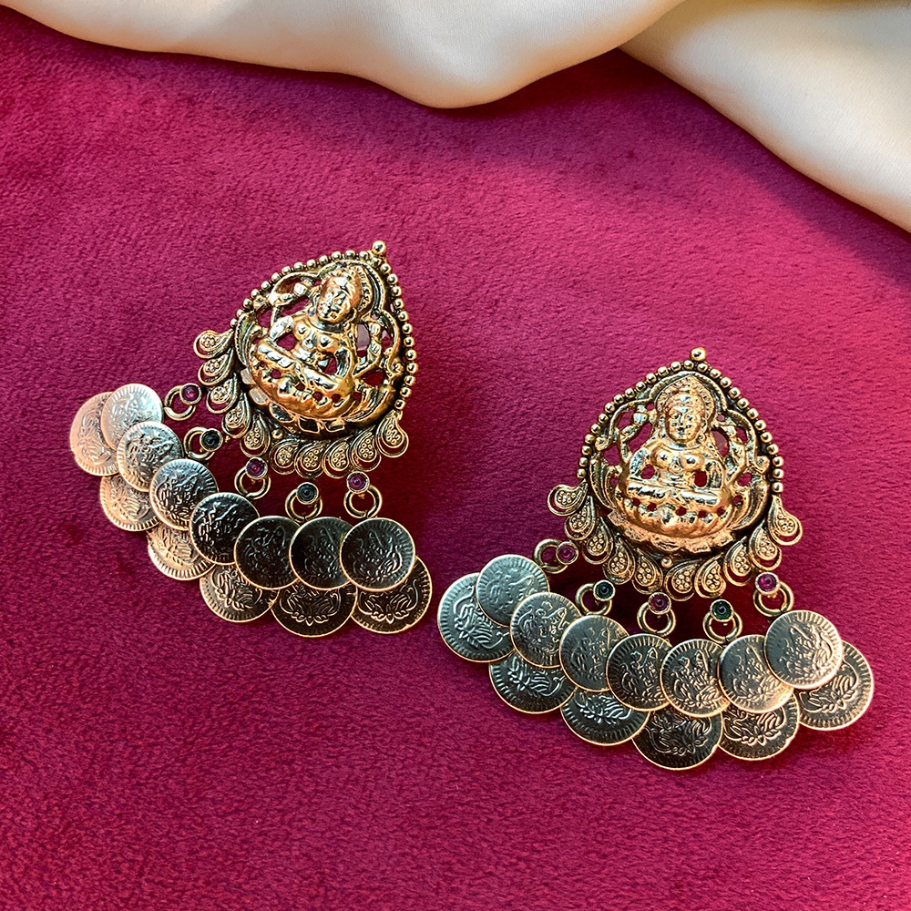 Elite Gold Plated Antique Temple Earrings