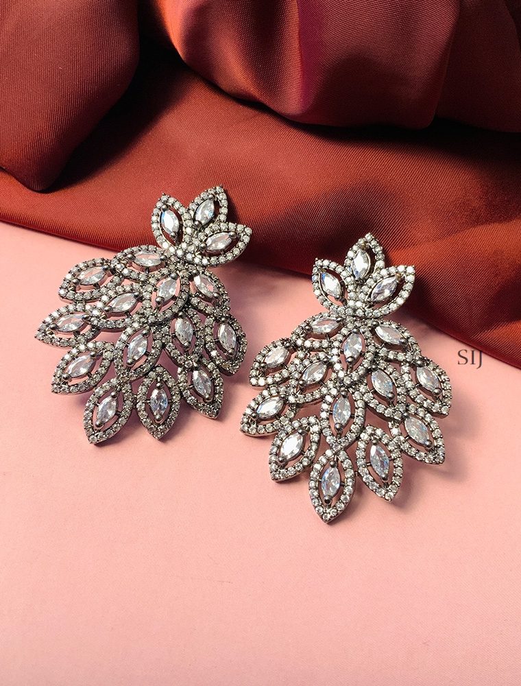 Stunning Silver Plated American Diamond Earrings