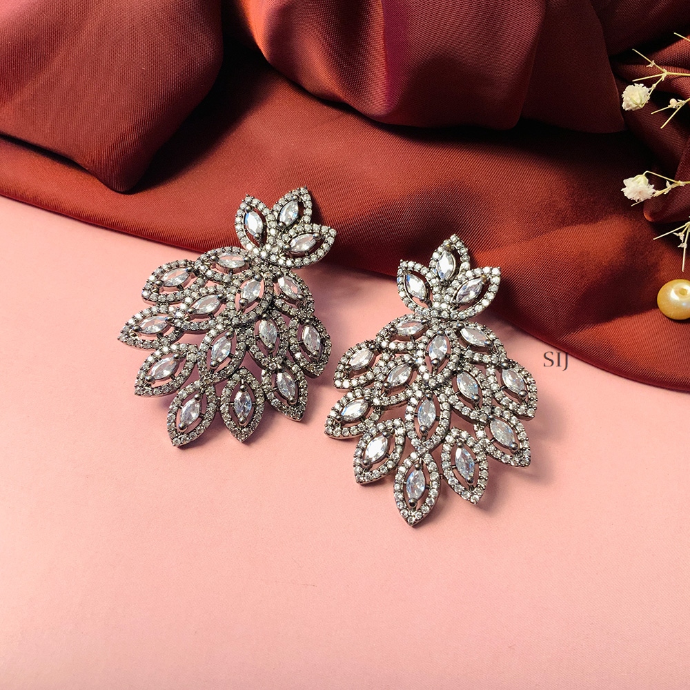 Stunning Silver Plated American Diamond Earrings
