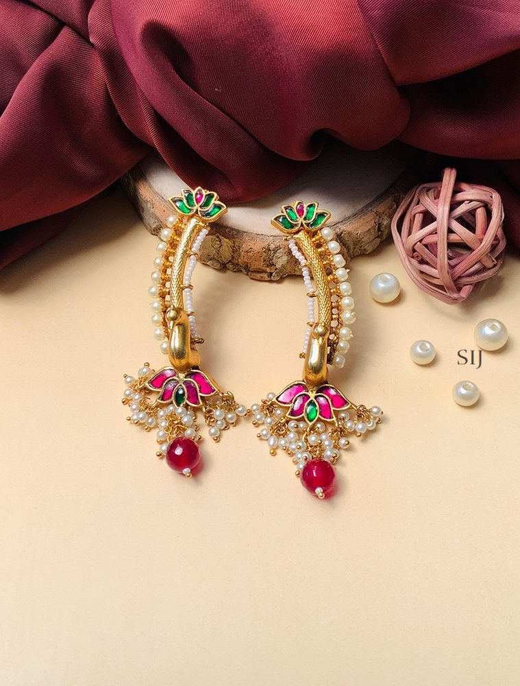 Marvelous Gold Plated Kundan American Diamond Earrings