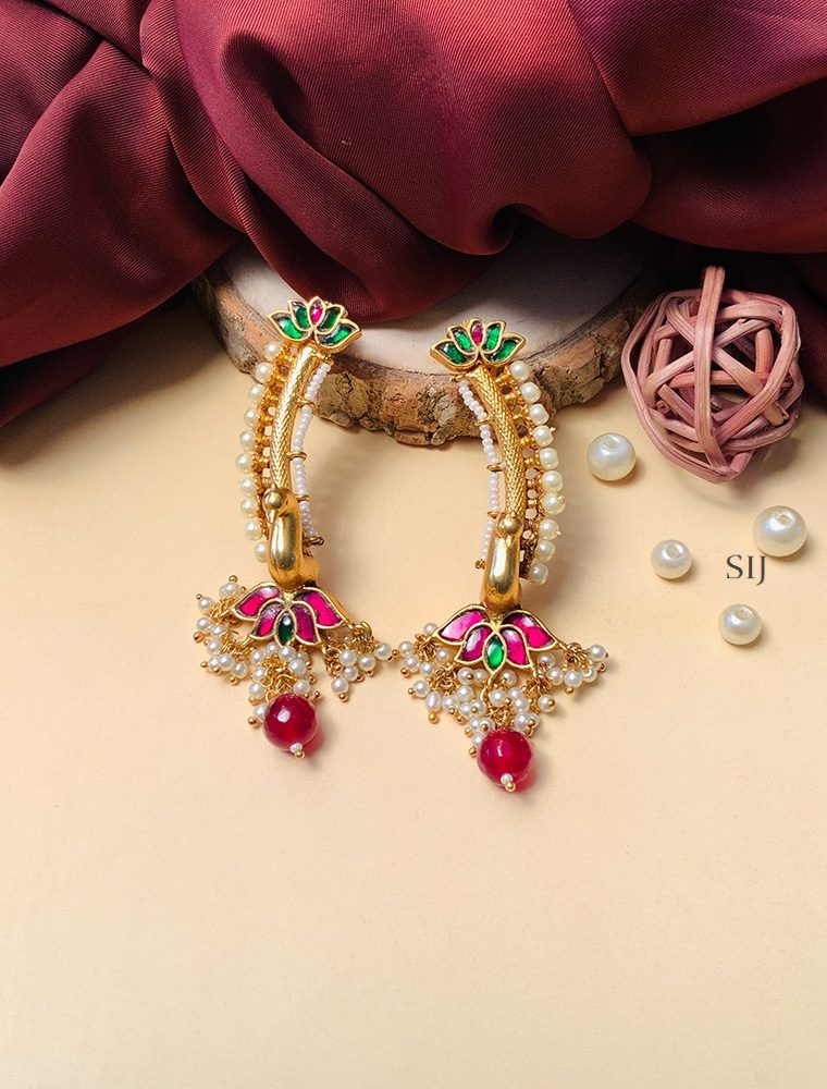 Marvelous Gold Plated Kundan American Diamond Earrings