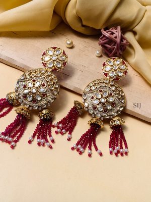 Elegant Gold Plated Kundan American Diamond Earrings