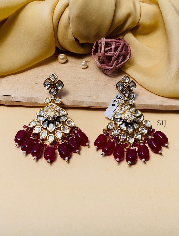 Sparkling Gold Plated Kundan American Diamond Earrings