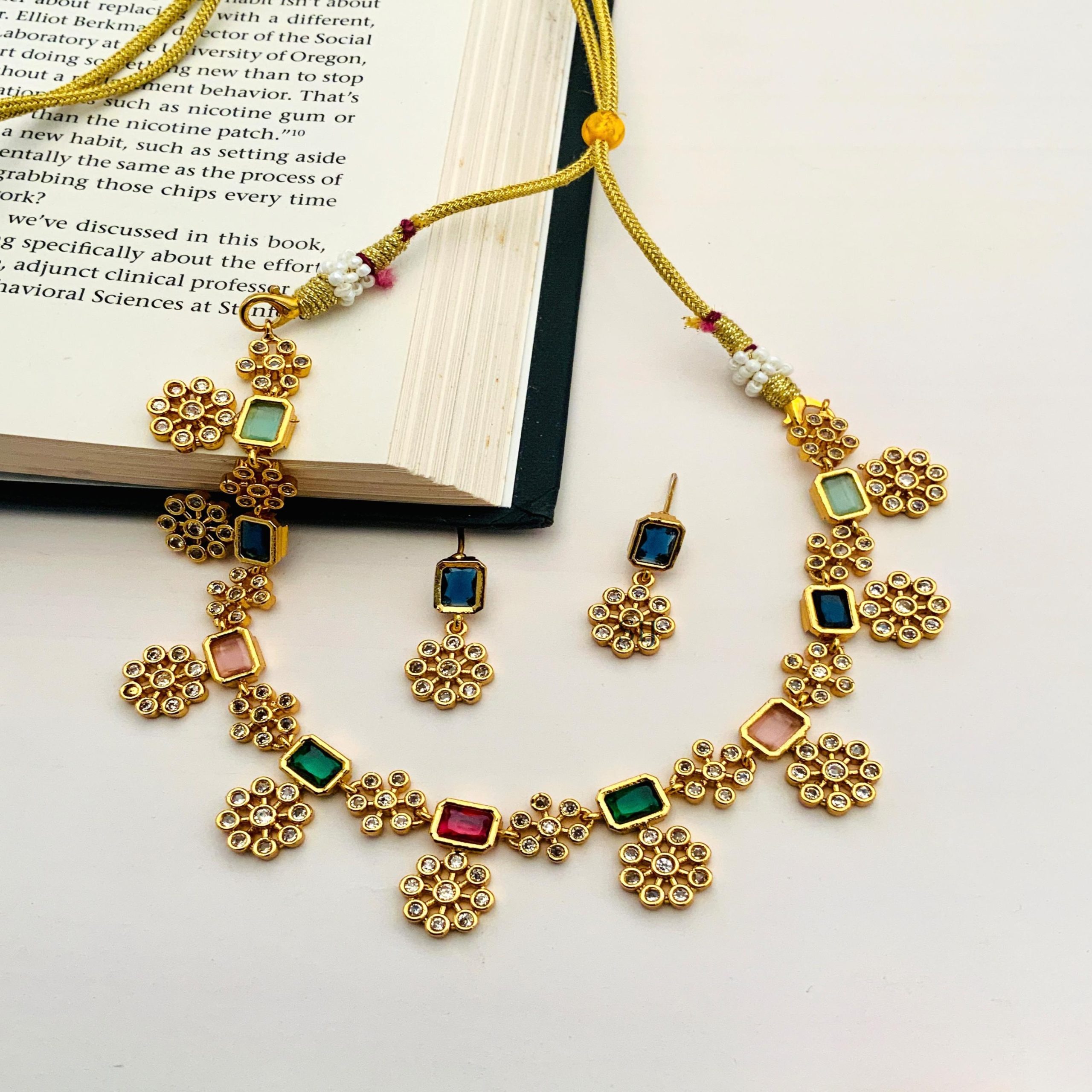 Marvelous Gold Plated Kempstone Necklace Set