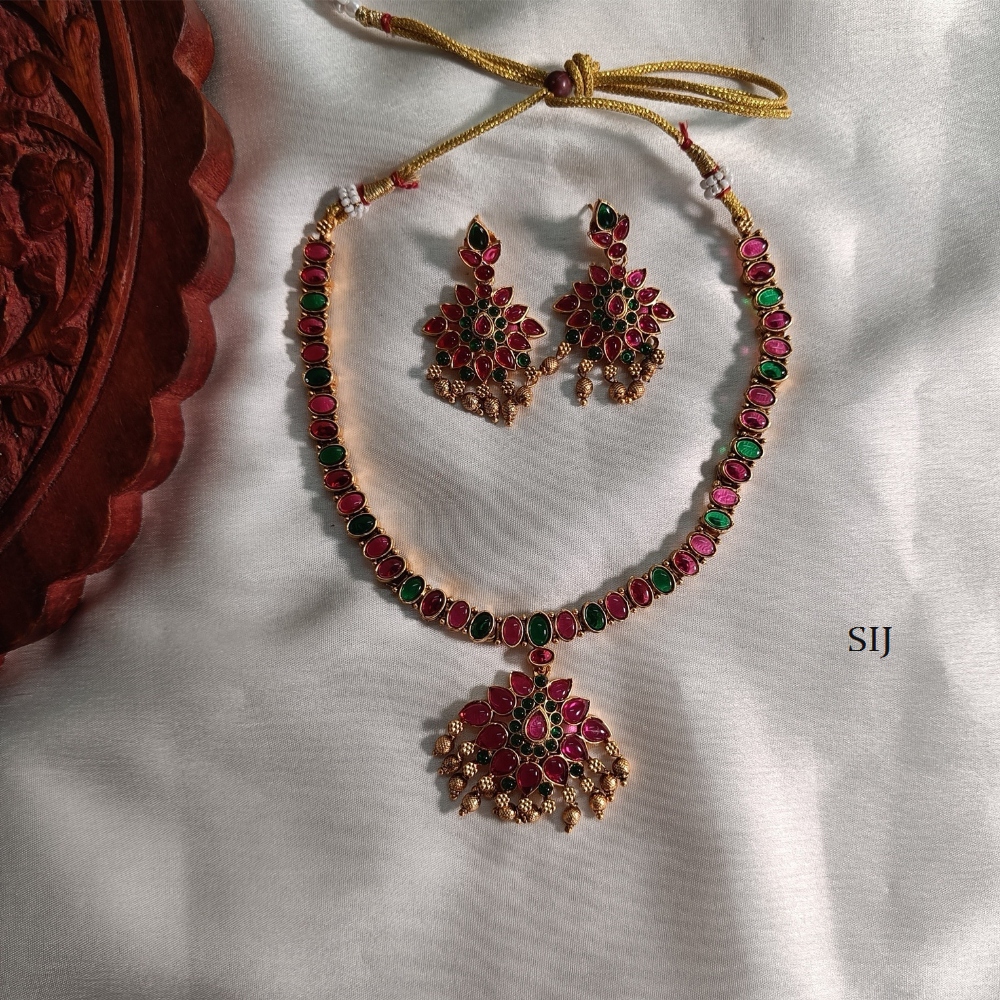 Stunning Pink and Green Necklace Set