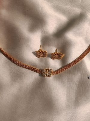 Elegant Butterfly Choker Set