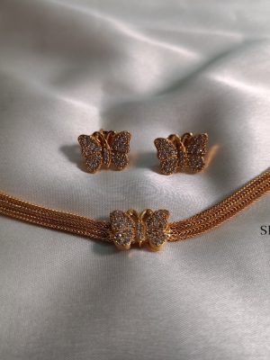 Elegant Butterfly Choker Set