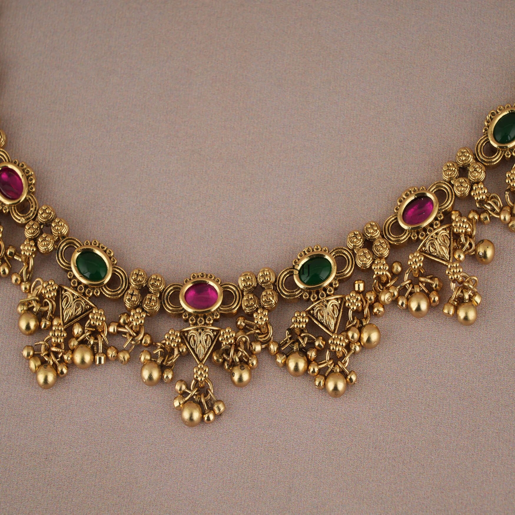 Elegant Gold Finish Multicolor Necklace Set