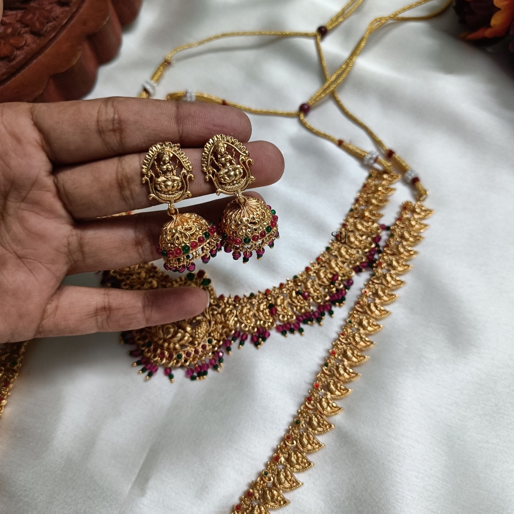 Traditional Multi Stones Lakshmi Bridal Set