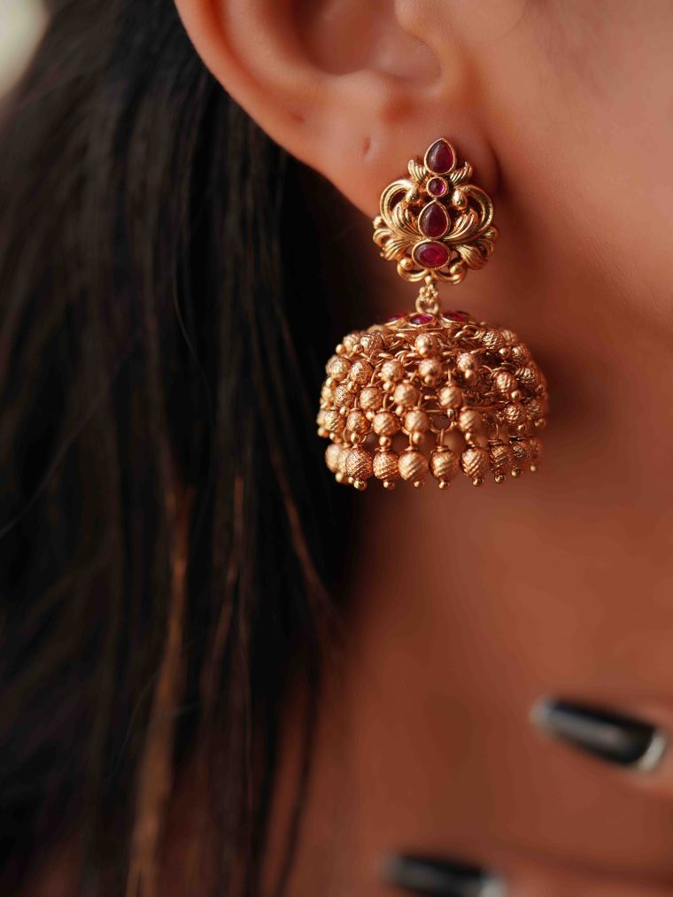 One Gram Gold Ghungroo Jhumkas