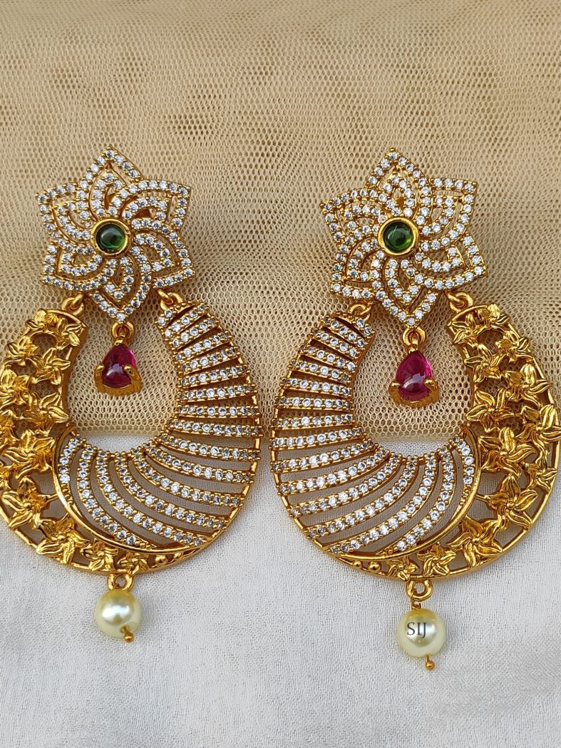 AD Stone Chanbali Multi Colour Earrings