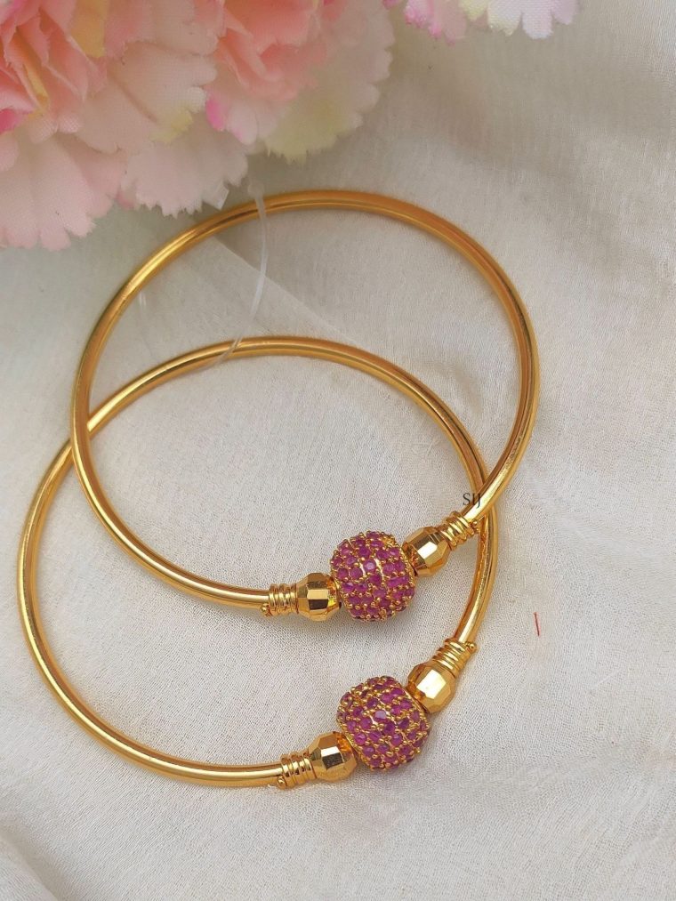 Allure Gold Plated Ball Bangles