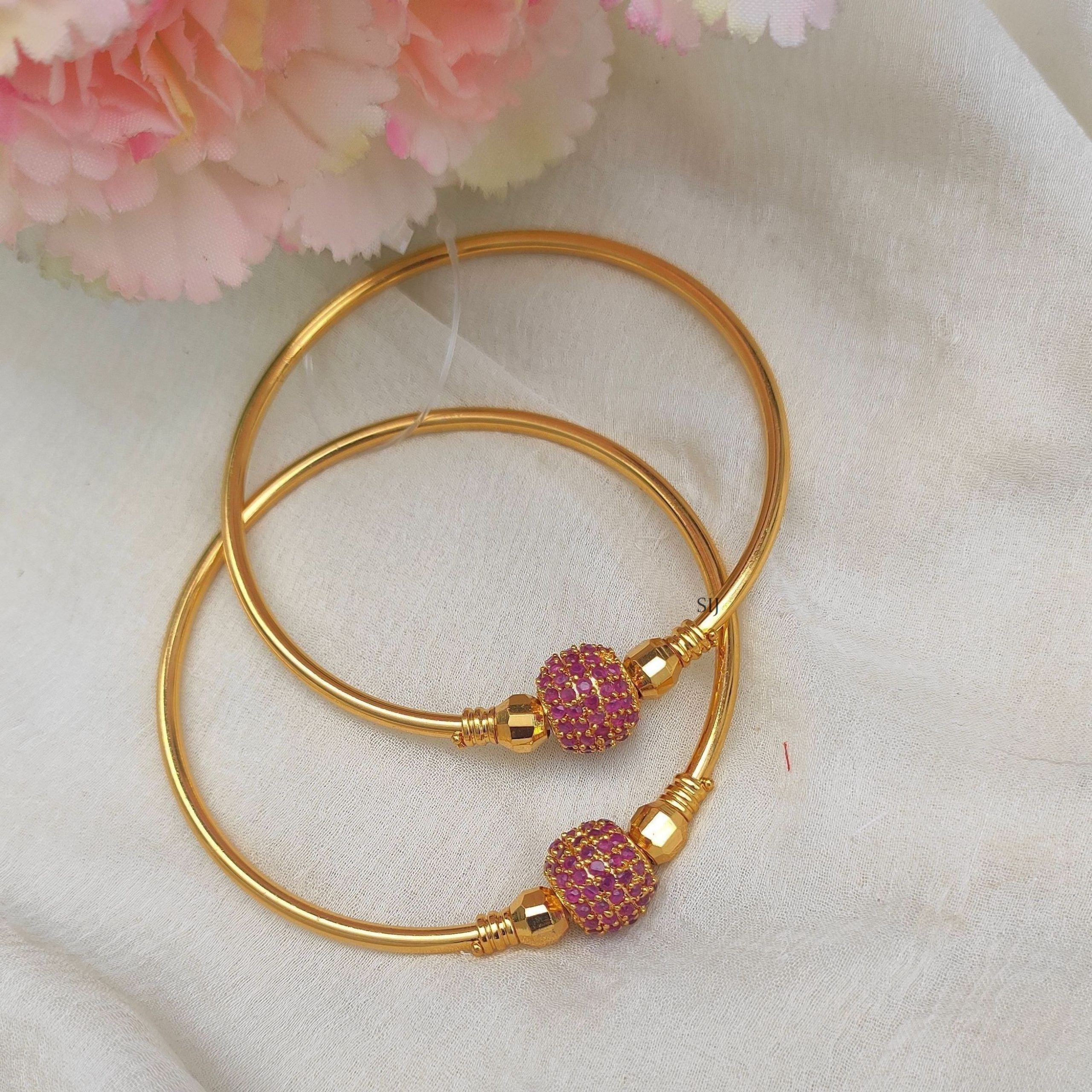 Allure Gold Plated Ball Bangles