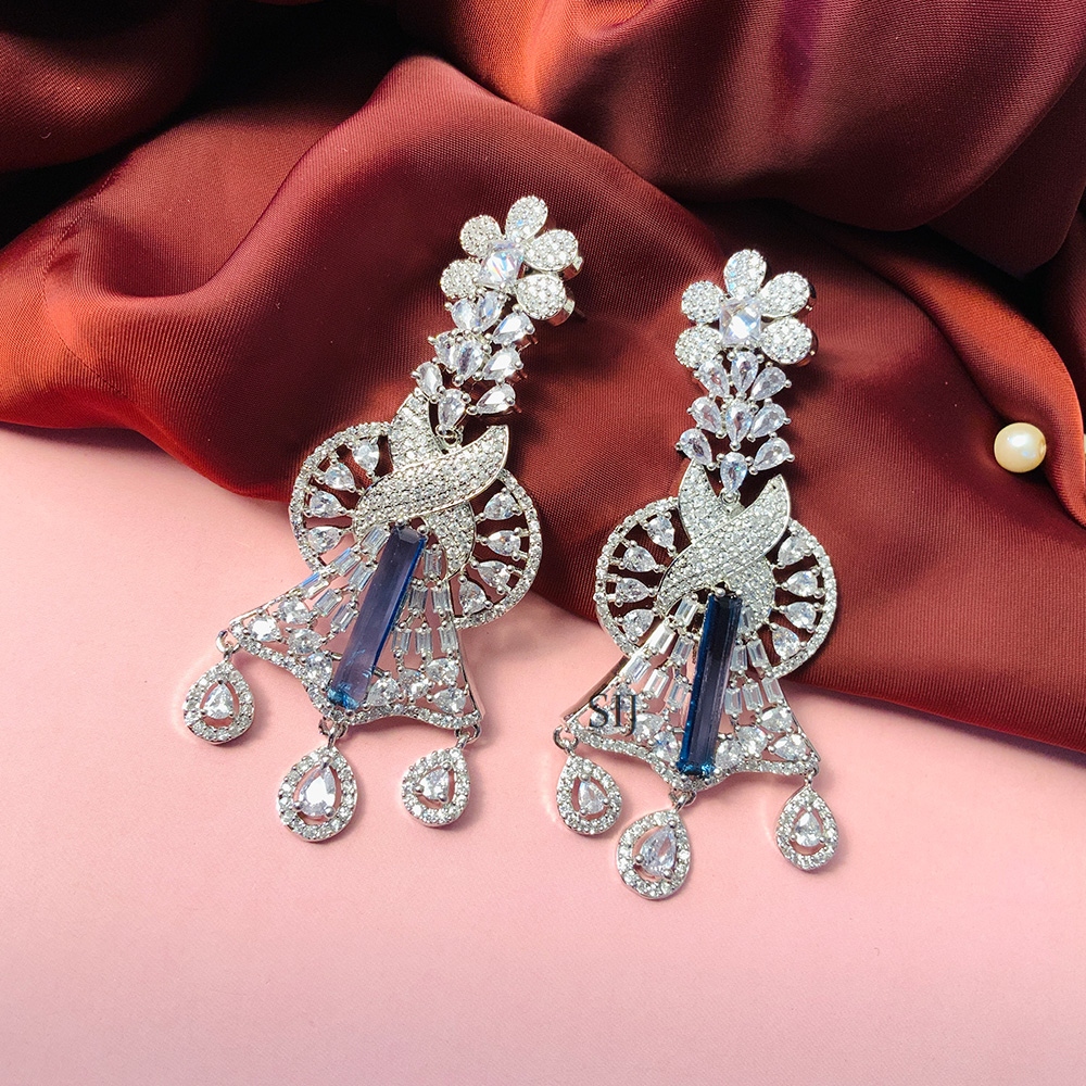 Allure Silver Plated American Diamond Earring