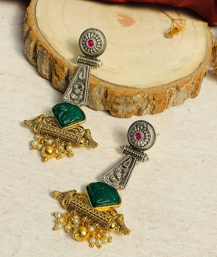 Beautiful Antique Dual Tone Earrings