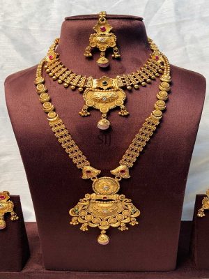 Beautiful Gold Plated Kundan Stone Bridal Combo