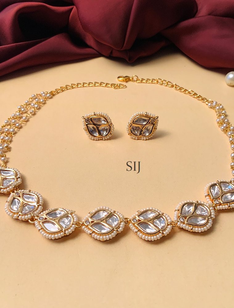 Charming Gold Plated Polki Necklace