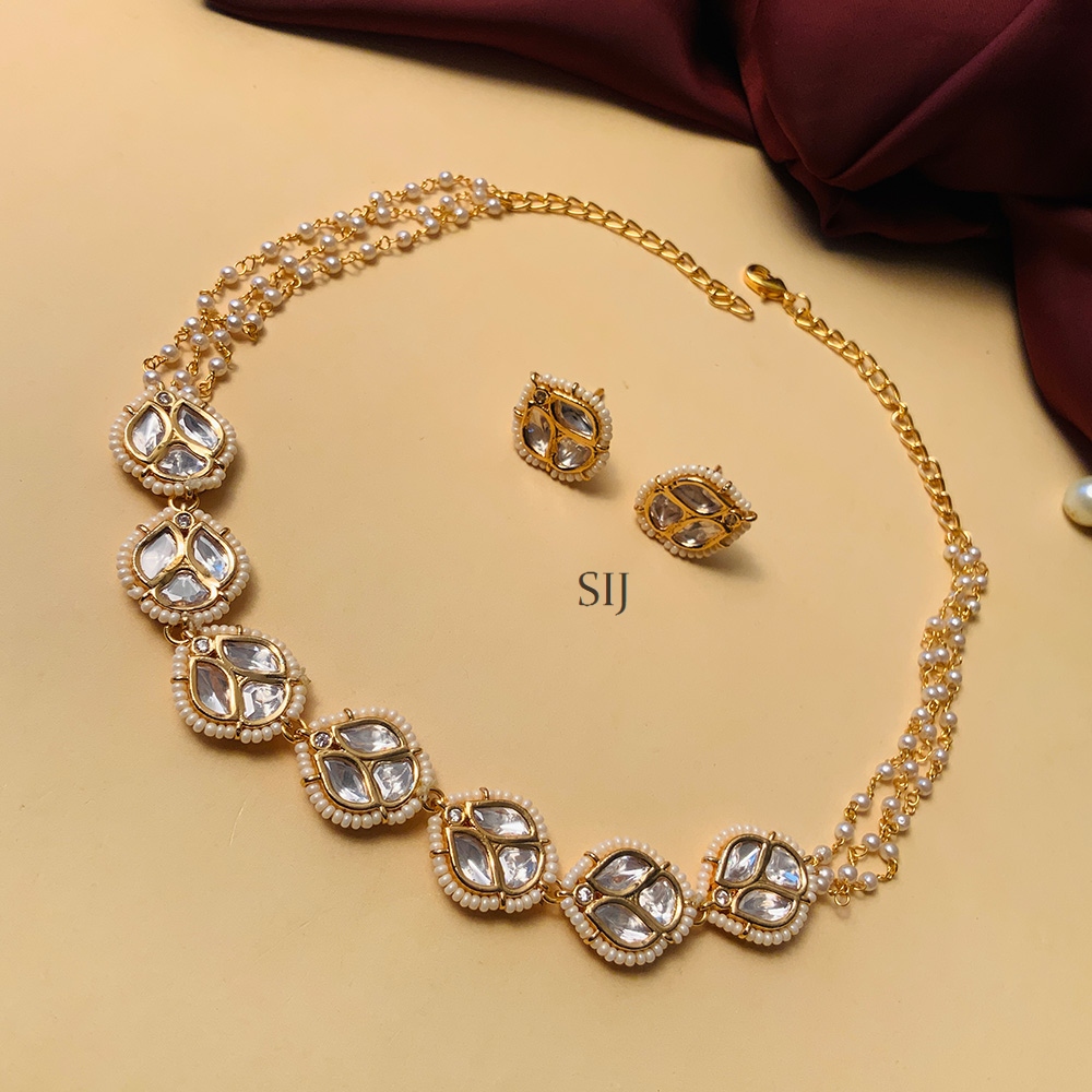 Charming Gold Plated Polki Necklace