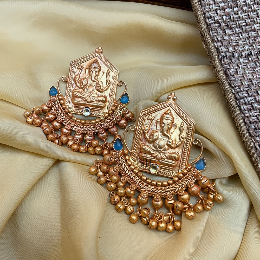 Dazzling Antique Temple Stone Earring