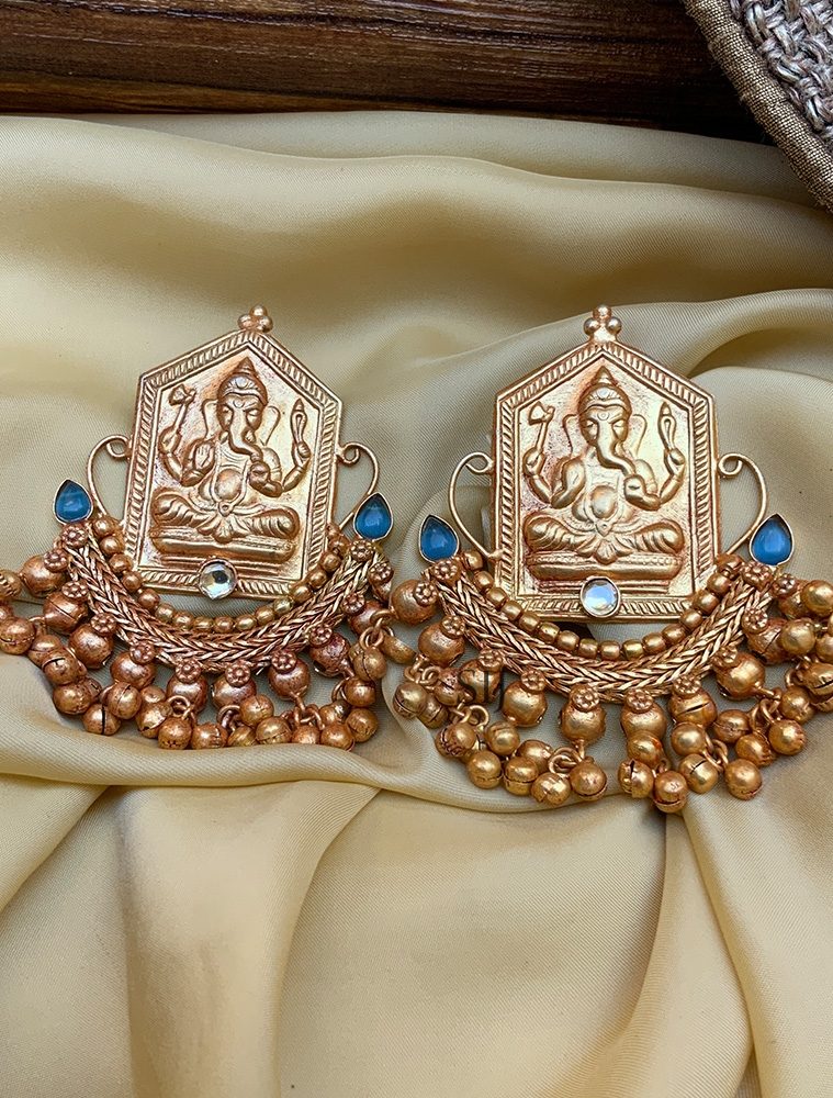 Dazzling Antique Temple Stone Earring