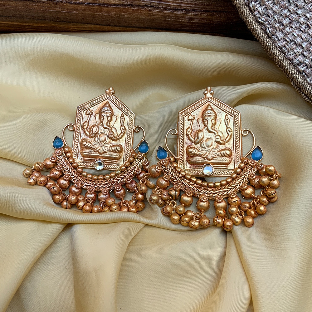 Dazzling Antique Temple Stone Earring