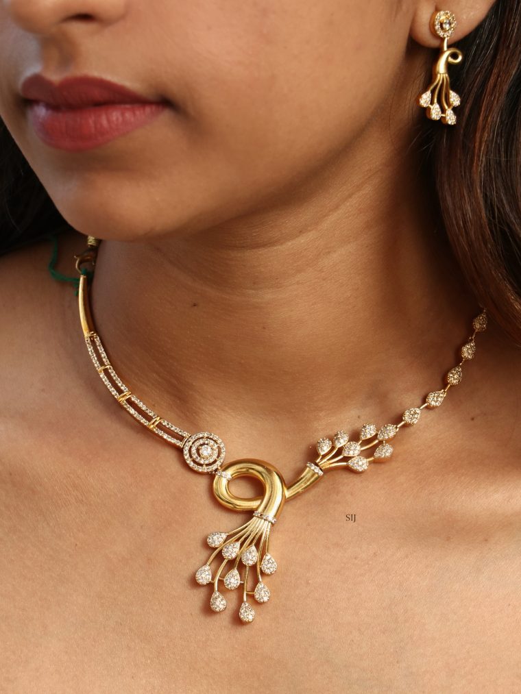 Dazzling Liya AD Stone Gold Finish Necklace