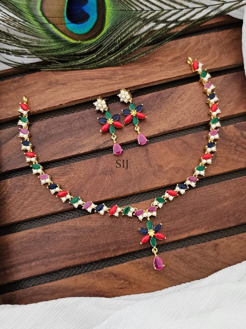 Dazzling Multi Color Stone Necklace