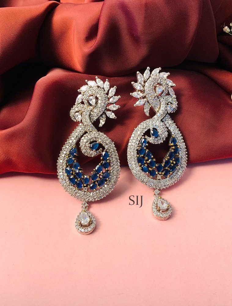 Elegant Silver Plated American Diamond Earring